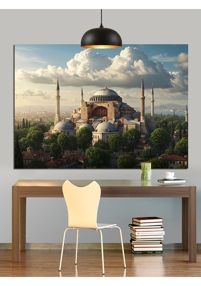 Ayasofya Tarihi Yapı İstanbul Dekoratif Kanvas - Mdf Ahşap Tablo