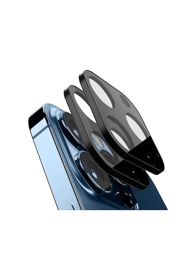Spigen Caseology Apple iPhone 13 Pro Max / 13 Pro İle Uyumlu Kamera Lens Camı Koruyucu Black 2 Adet - Agl03371