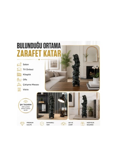 Lüks 7 Li Kaplumbağa Biblo 32 Cm Dekoratif Heykel Şans Feng Shui Ev Ofis Vitrin Hediyesi