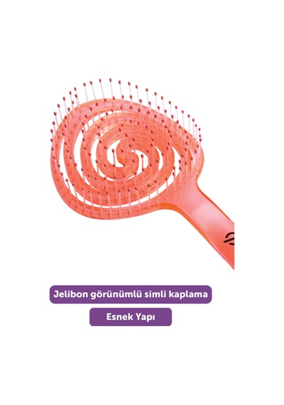 Beauty Pro Jelly Brush Saç Fırçası - 3d Esnek, Saç Açma Ve Tarama Portakal