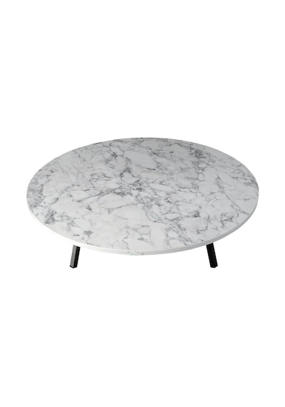 Katlanabilir Metal Ayaklı Ahşap Yer Sofrası Tepsi Sini Beyaz Mermer Desen 90 Cm Diğer