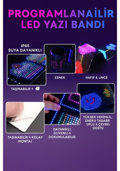 Programlanabilir Led İşaretler İç Mekan İçin Mesaj Kaydırma 60cm
