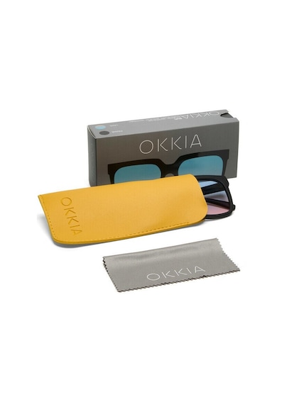 Okkia Roma Unisex Güneş Gözlüğü Siyah / Lens: Mavi/pembe Gradyan Siyah