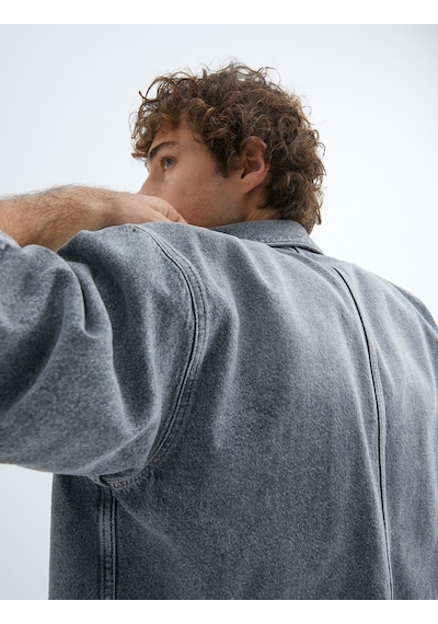 Koton Oversize Kot Ceket Kısa Kollu Cep Detaylı Çıtçıt Düğmeli Gri 4sam50025nd Gri Koton Oversize Kot Ceket Kısa Kollu Cep Detaylı Çıtçıt Düğmeli Gri 4sam50025nd Gri