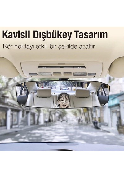 Zhltools Sd-2415 Kavisli Dışbükey Geniş Açılı Araç Dikiz Aynası 299x90mm