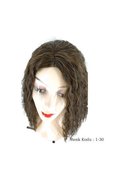 Peruk Ankara Fiber Sentetik Afro Su Dalgası Peruk Kahve Bakır Ombre No-1-30