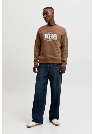 Jack & Jones Jjaero Erkek Sweatshirt Kahverengi