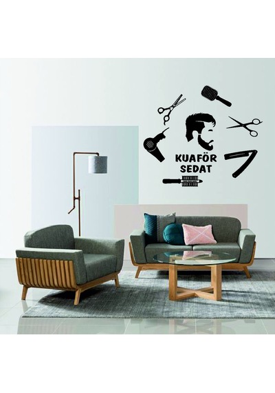 Erkek Kuaför Berberlere Özel Duvar Sticker