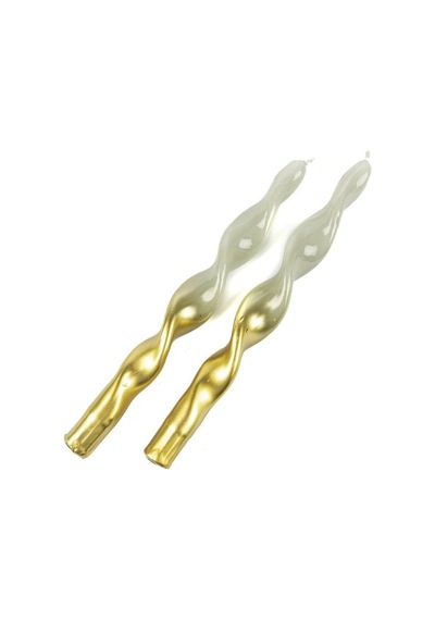 Mikasa Moor Gold Yeşil 2'li Mum 25cm Altın - Yeşil