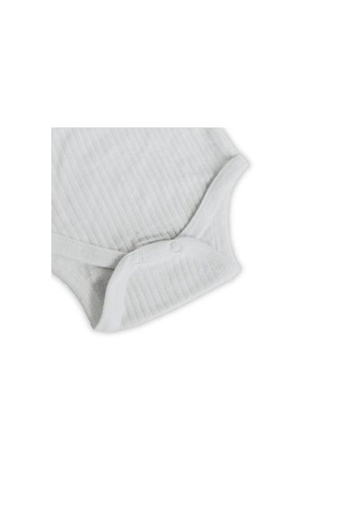 Novibaby 10'lu 3-6 Ay Ribana Bebek Atlet Body Zıbın Beyaz Raporlu Çıtçıtlı 100% Pamuk Beyaz