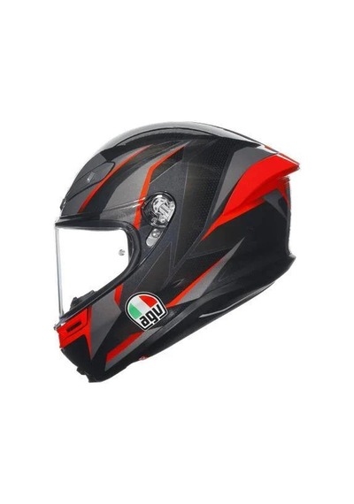 Agv K6 S Slashcut Black Grey Red Kask Renkli