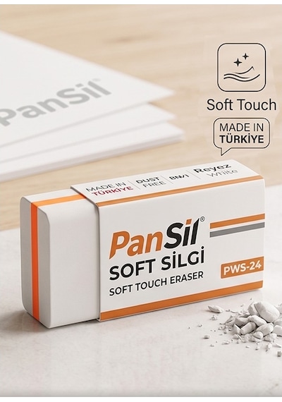 Beyaz Silgi Orta Boy Soft Silgi 10 Adet Pansil Yumuşak Silgi Ufalanmayan Okul Büro Yerli Üretim Ekstra Yumuşak