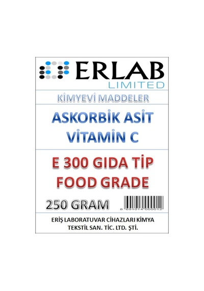 Askorbik Asit E300 (Gida Tip ) 250 Gr.