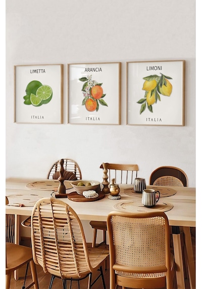 Ahşap Çerçeveli Mdf Kare Tablo Seti Mutfak Için 23 X 23 Çerçeveli Kr4044