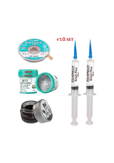 Best Krem Lehim 183 C 50gr Havya Uc Temizleyici Flux Lehim Toplama Cp-3515 Lehim Emme Teli Seti05