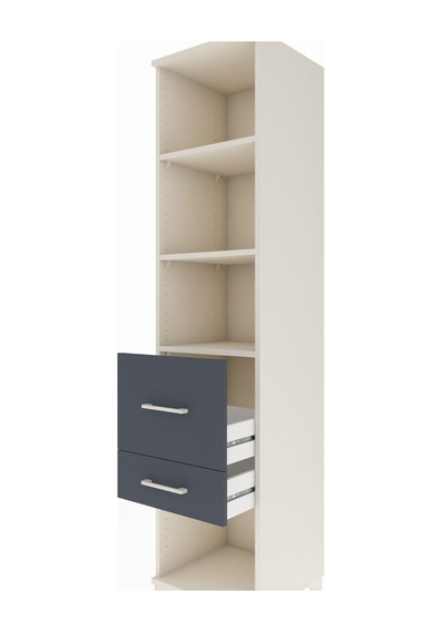 Hyperion Dolap 3 Raflı 2 Çekmeceli 44x44x195 Aytaşı-antrasit Aytaşı