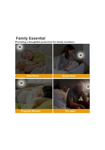 Fotoselli Led Gece Lambası, Beyaz Işık Sensörlü Gece Lambası, 1 Watt Beyaz Renk Led Gece Lambası Ilık Beyaz