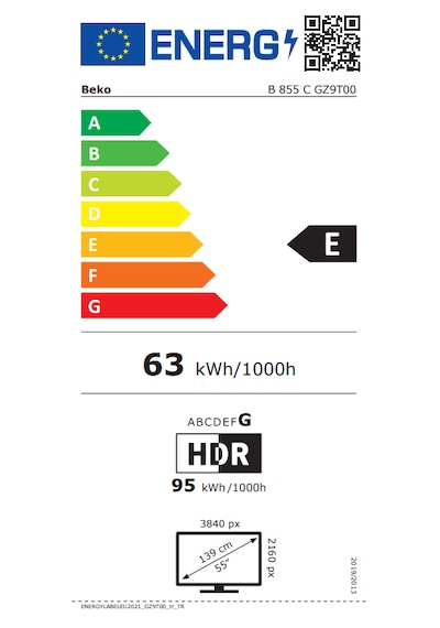 Beko Crystal 8 B 855 C 4K Ultra 55" 140 Ekran Uydu Alıcılı Google Smart QLED TV