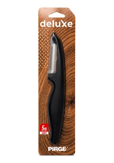 Pirge Paslanmaz Çelik Sebze Soyacağı Ergonomik Saplı Patates Meyve Sebze Soyucu Jülyen Soyacak Siyah & Kırmızı Renk Seçeneği 1 Adet Siyah