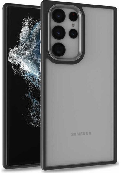 Samsung Uyumlu Galaxy S22 Ultra Kılıf Zore Flora Kapak Siyah