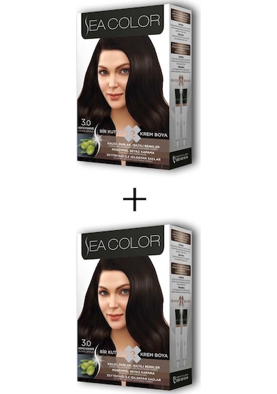 2x2 Tüp Saç Boyası Seti Koyu Kahve No:3.0