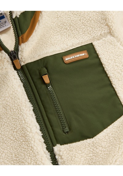 Skechers B Full Zip Pocket Sherpa Büyük Erkek Çocuk Bej Mont Sk2620087-4339