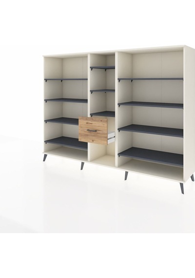 Hyperion Dolap 11 Raflı 3 Çekmeceli 220x44x163 Aytaşı-antrasit/ç Aytaşı-antrasit/çam Hyperion Dolap 11 Raflı 3 Çekmeceli 220x44x163 Aytaşı-antrasit/ç Aytaşı-antrasit/çam