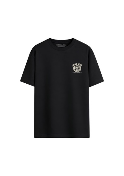 Black Nova Oversize Baskılı Unisex Tişört Panther Club Black Siyah