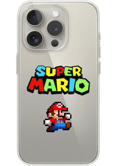 Apple Uyumlu iPhone 11 Pro Max Şeffaf Kılıf 2 Mario Tasarımlı