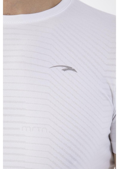Maraton Active Slimfit Erkek Bisiklet Yaka Kısa Kol Koşu Beyaz T-Shirt 821072-Beyaz