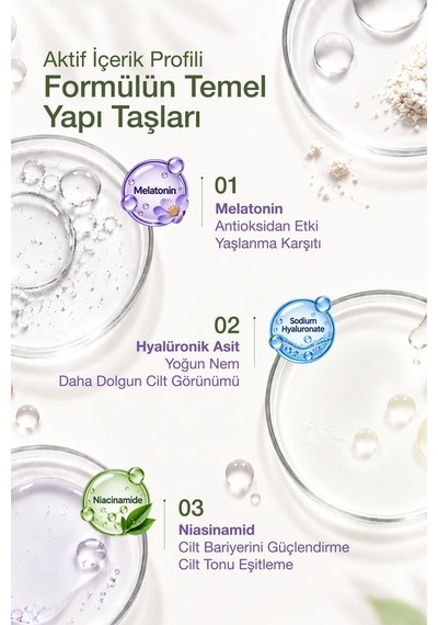 Kiperin Serum Gece Yenileyici & Onarıcı Niasinamid, Hyaluronik Asit, Gül 30 ML