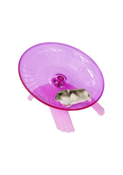 Hamster Uçan Daire Sessiz Koşu Egzersiz Tekerleği Gerbil Sıçan Fare Kirpi Küçük Hayvanlar İçin Pembe