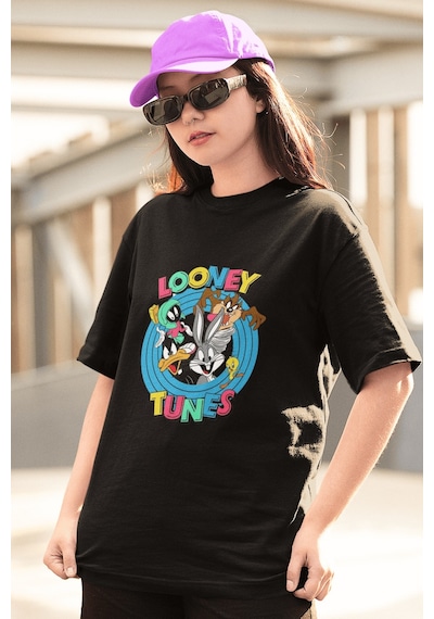 Looney Tunes Logo Siyah Tişört Siyah