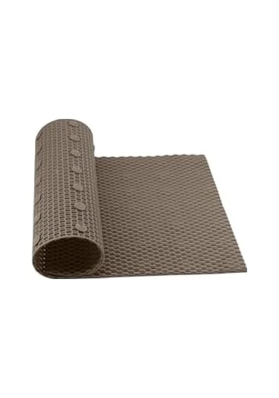 Premium Serisi Banyo - Küvet İçi Kaydırmaz Vantuzlu Hasır Desenli Diktördgen Paspas 68,5 X 35,5 Cm, Krem Açık Gri