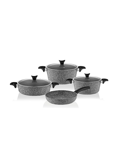 Taç Master Cook Granit Tencere Seti Takımı 7 Parça Gri