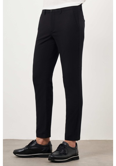 Morven Erkek Siyah Yazlık Pamuk Yan Cep Slim Fit Chino Pantolon 25ys003004001 Siyah