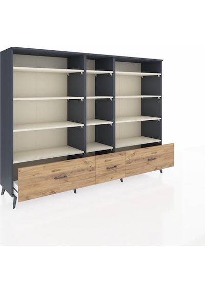 Hyperion Dolap 12 Raflı 3 Çekmeceli 220x44x163 Antrasit-aytaşı/ç Antrasit-aytaşı/çam Hyperion Dolap 12 Raflı 3 Çekmeceli 220x44x163 Antrasit-aytaşı/ç Antrasit-aytaşı/çam