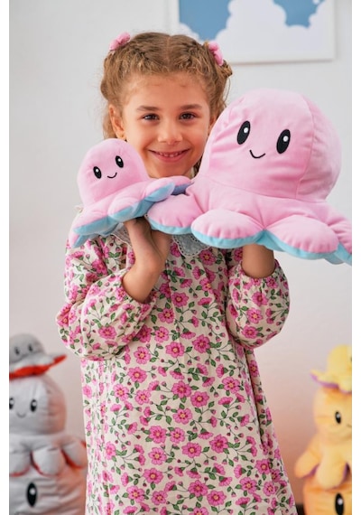Pufu Toys Sevimli Yüz Değiştiren Ahtapot Çok Renkli