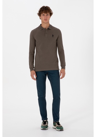 U.S. Polo Assn. Erkek Regular Fit Polo Yaka Vizon Basic Sweatshirt 50307757-VR052