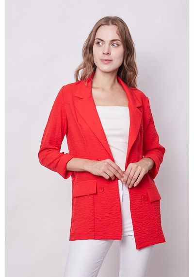 Yazlık Likrasız Keten Kumaş Yakalı Cep Kapaklı Oversize Blazer Ceket-koyu Mercan K.mercan Yazlık Likrasız Keten Kumaş Yakalı Cep Kapaklı Oversize Blazer Ceket-koyu Mercan K.mercan