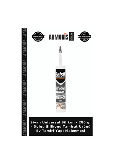 Siyah Universal Silikon - 280 Gr - Dolgu Silikonu Tamirat Ürünü Ev Tamiri Yapı Malzemesi