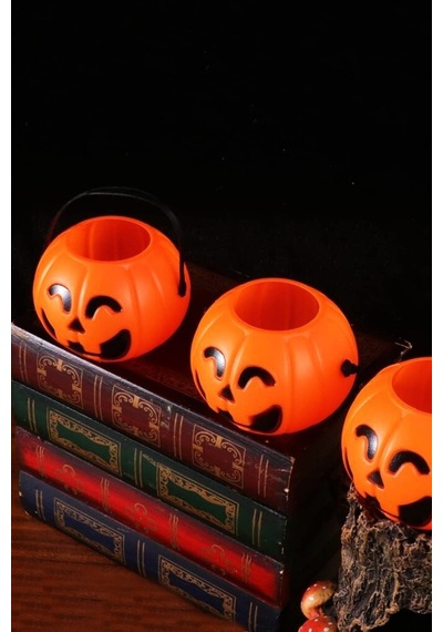 Beysüs Cadılar Bayramı Halloween Balkabağı Mini Şeker Kovası 6 Lı Tüm Yaşlar