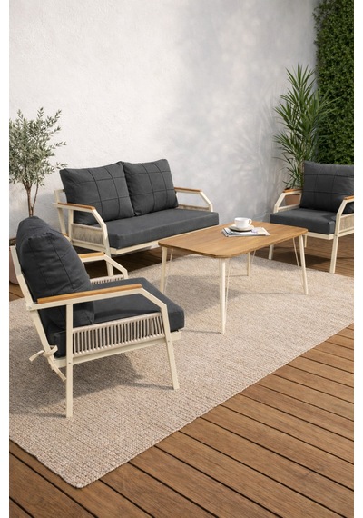 Daisy Krem 211 Masalı Antrasit Bahçe Mobilya Seti Balkon Teras Oturma Grubu Dış Mekan Şık Tasarım Daisy Krem 211 Masalı Antrasit Bahçe Mobilya Seti Balkon Teras Oturma Grubu Dış Mekan Şık Tasarım