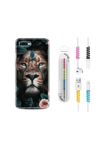Oppo Ax7 Kılıf Kablo Koruyuculu Leon Flowers 1307
