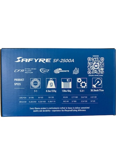 Okuma Safyre Sf-2500a 7+1bb Spin Olta Makinesi