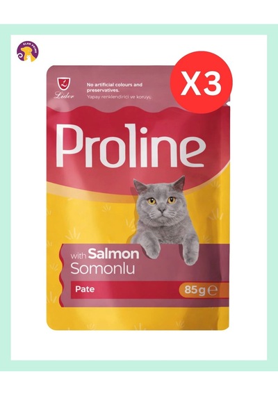 Proline Pouch Pate Somonlu Yaş Kedi Maması Seti 3 x 85 G