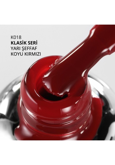 Kalıcı Oje K018, Yarı Şeffaf Koyu Kırmızı, 10 Ml