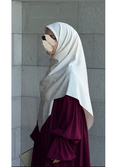 Qalortex Scarf Premium Jakarlı Mira B.boy Eşarp -ekru