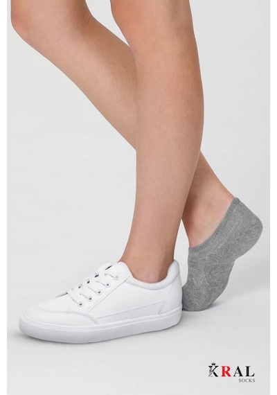 Kral Socks Unisex 6 Çift Sneakers Pamuklu Terletmez Çorap Gri