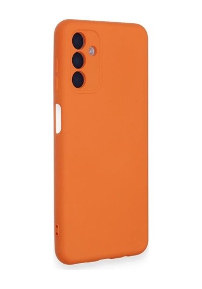 Samsung Uyumlu Galaxy A14 4g Kılıf Nano İçi Kadife Silikon - Turuncu -